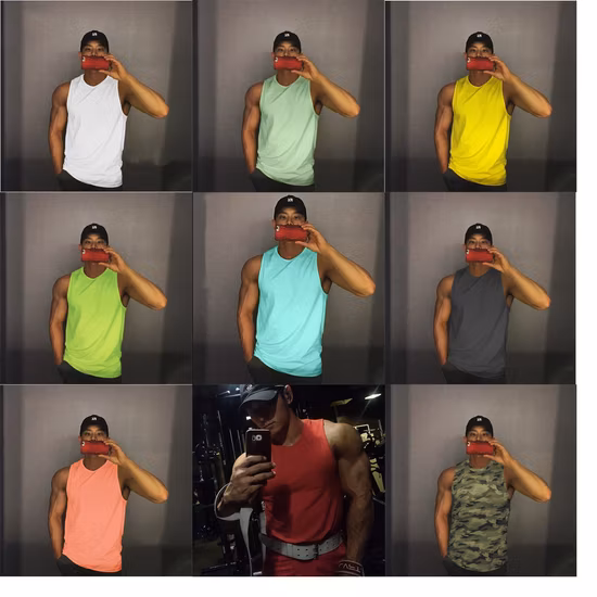 卸売 2022 メンズフィットネスタンクトップシングレット男性フィットネスノースリーブシャツ男性メッシュ通気性スポーツベストアンダーシャツジムランニングベスト